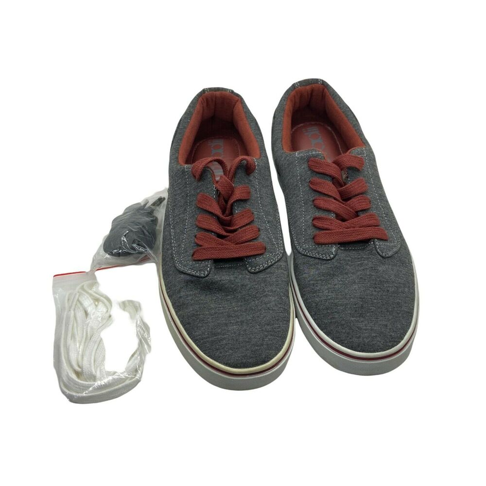 Radii Men's Noble Low FM1033 Charcoal Burgundy Lace Up Skate Shoes Size 8.5